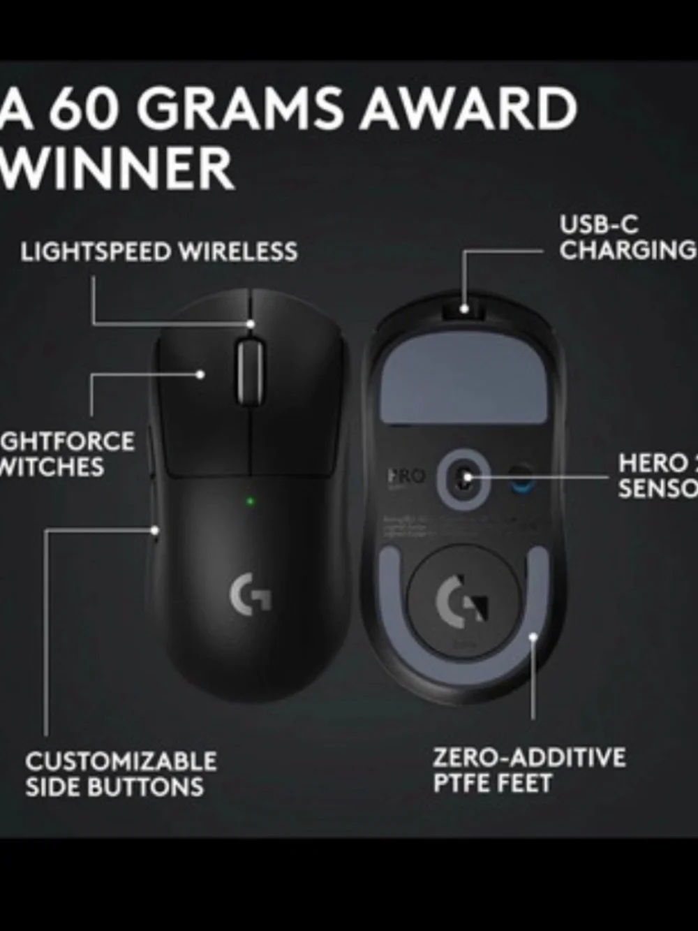 Logitech G Pro x Superlight 2 Wireless Gaming Mouse Black